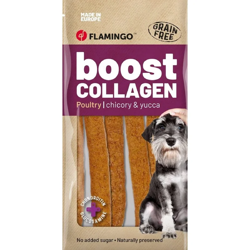 FLAMINGO Boost Collagen Kobasice za pse sa živinom, bez žitarica, 6kom, 600g