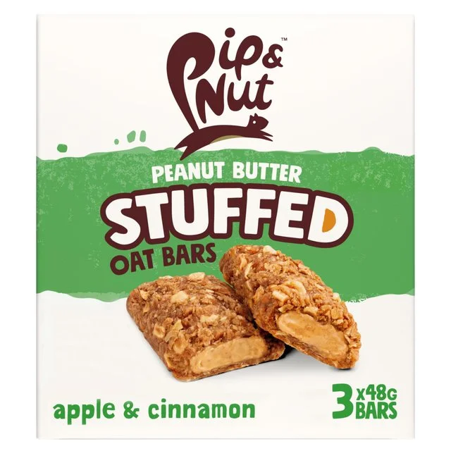 Pip & Nut Peanut Butter Stuffed Oat Bar Apple and Cinnamon   3 x 48g