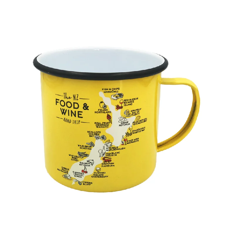 Moana Road Food and Wine Enamel Mug Yellow