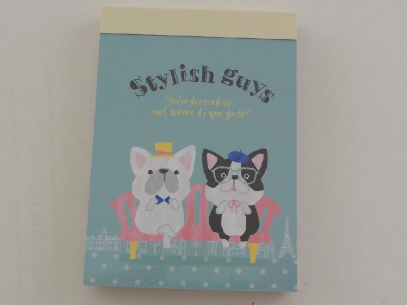 Cute Kawaii Crux Dog Stylish Guys Mini Notepad / Memo Pad - Stationery Design Writing Collection