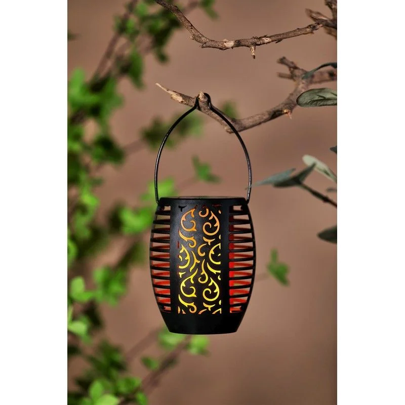 Solar Garden Lantern Decoration 12 Orange LED - 13cm by Bright Garden