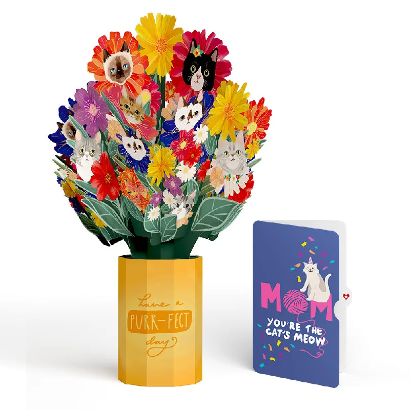 Purr-fect Cat Birthday Bouquet and Sentiment Set for Mom