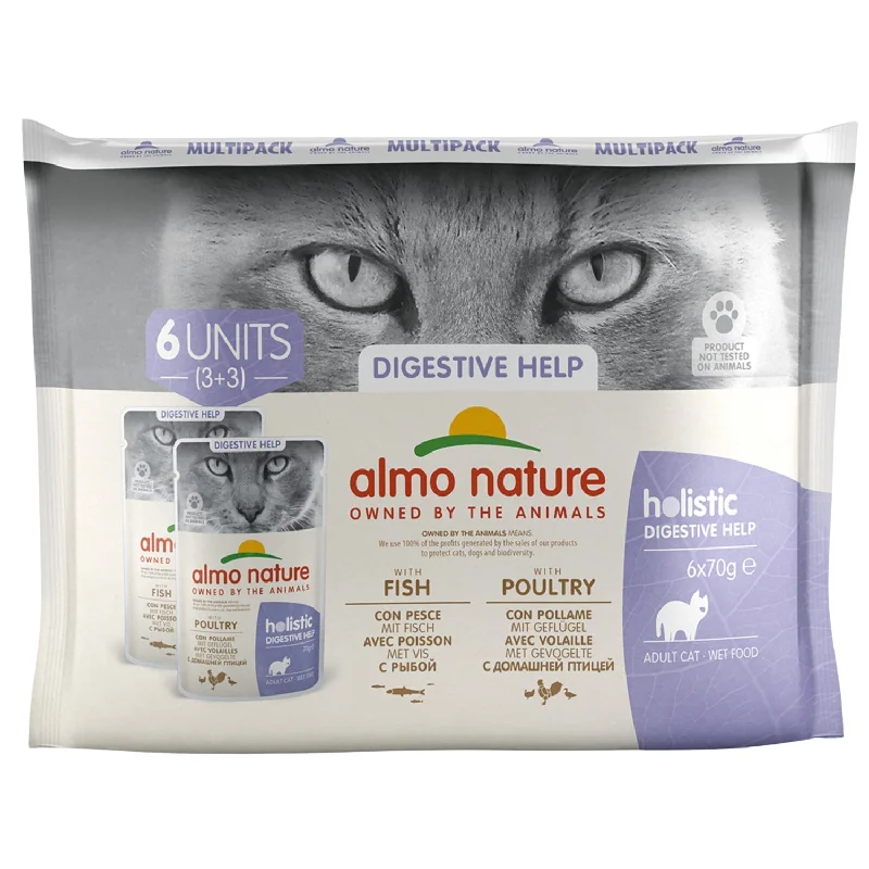 ALMO NATURE Holistic kesice za mačke Multi Pack, Digestive, 6x70g