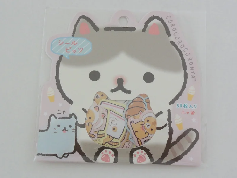 Kawaii Cute San-X CorocorocoroNya Cat Flake Stickers Sack - A - Collectible for Journal Agenda Planner Craft Scrapbook