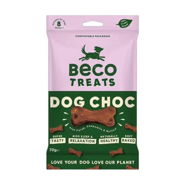 Beco Dog Treats Dog Choc with Carob Chamomile & Quinoa   70g