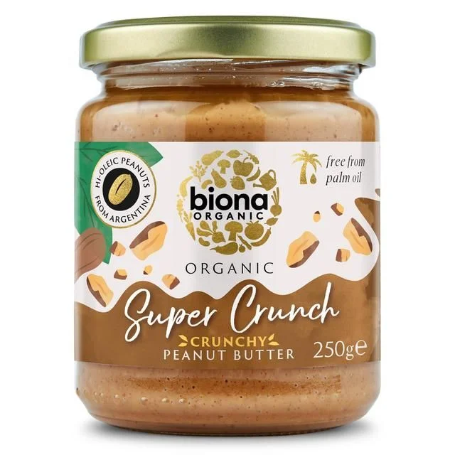 Biona Organic Hi Oleic Super Crunchy Peanut Butter   250g