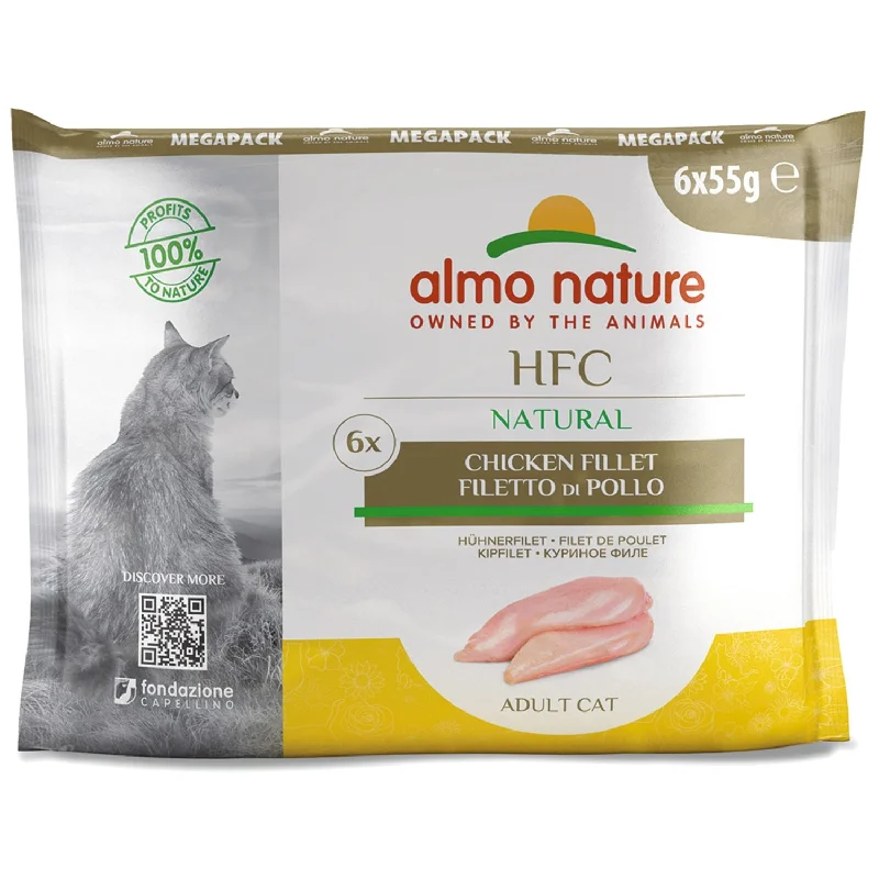 ALMO NATURE HFC Natural kesice za mačke Mega Pack, pileći file, 6x55g