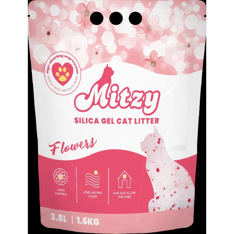 MITZY Flowers upijajući silikatni posip za mačke, s mirisom, 3,8L