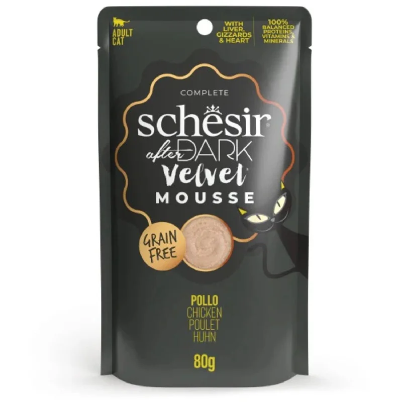 SCHESIR Afer Dark Kesica za mačke Mousse s piletinom, 80g