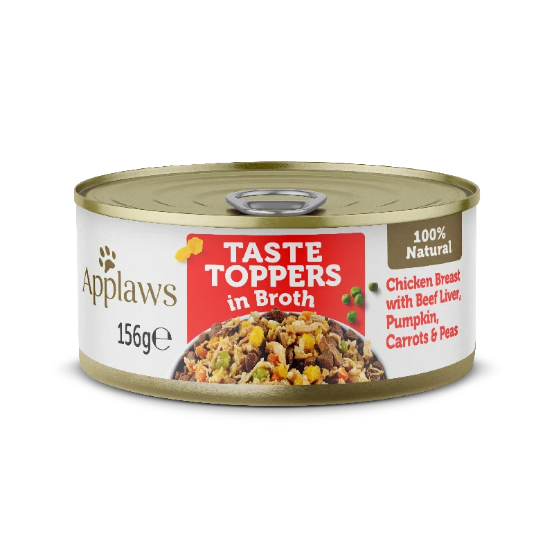 Applaws Tasty Toppers dog tin Chicken Breast with Beef Liver, 156g