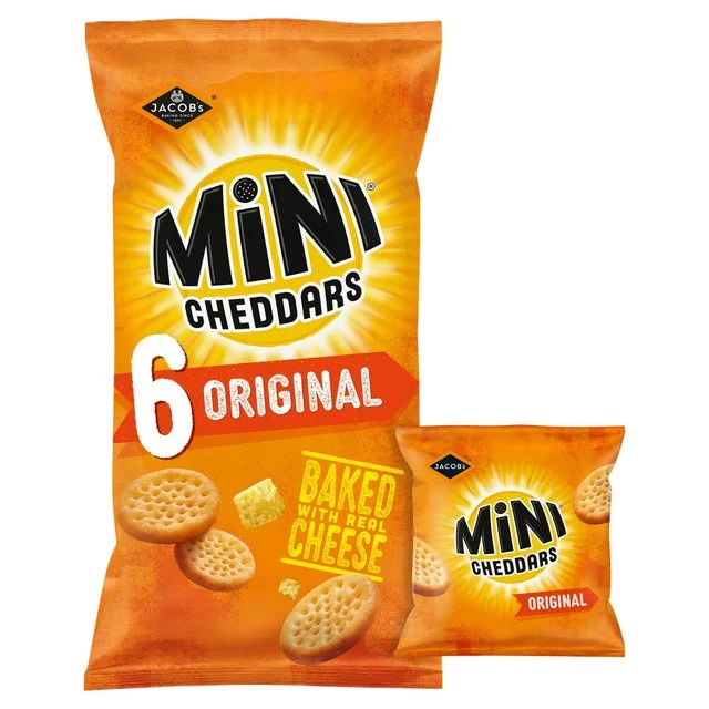 Jacob's Mini Cheddars Original Baked Snacks Multipack   6 per pack