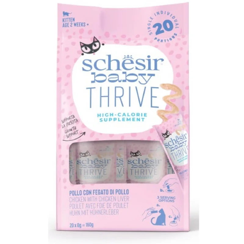 SCHESIR Baby Thrive Mousse za mačiće KITTEN s piletinom i džigericom, 20x8g