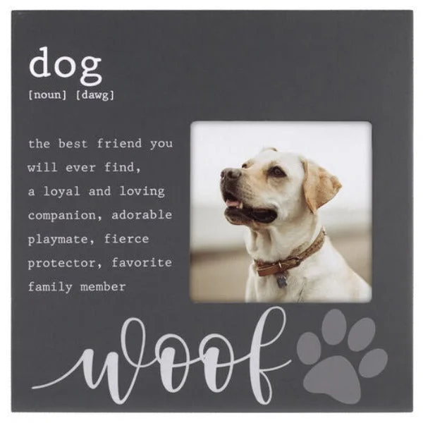 Woof Definition Dog Picture Frame Holds 3"x3" Photo