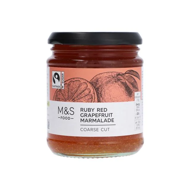 M&S Fairtrade Ruby Red Grapefruit Marmalade Coarse Cut   340g