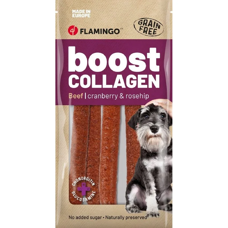 FLAMINGO Boost Collagen Kobasice za pse s govedinom, bez žitarica, 6kom, 600g