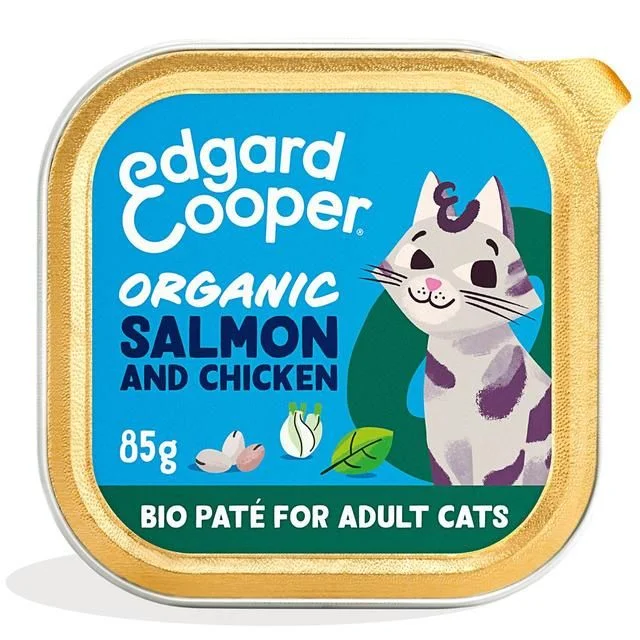 Edgard & Cooper Organic Cat Pate Adult Salmon & Chicken   85g