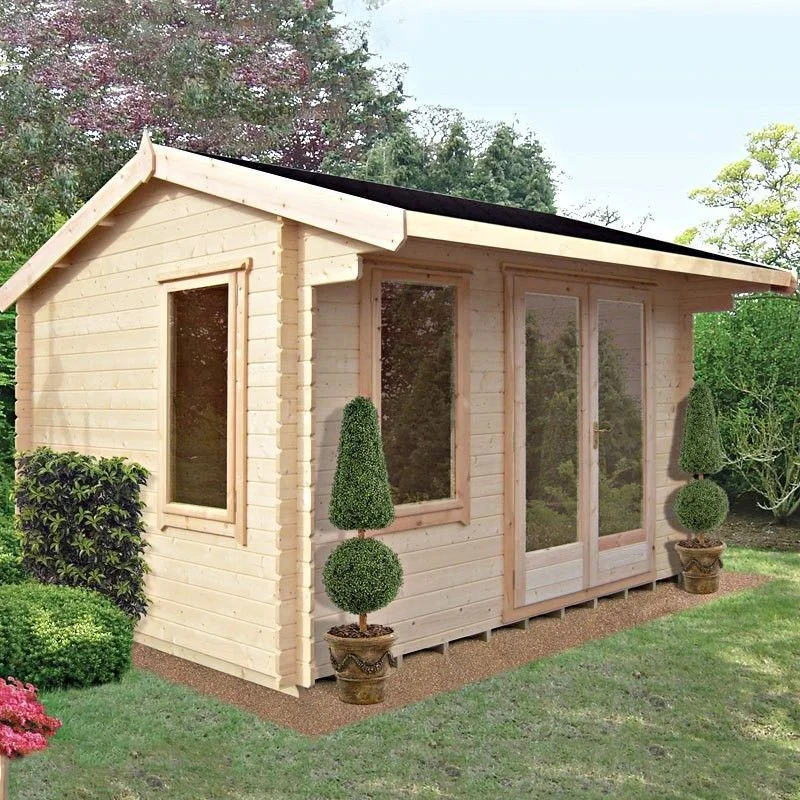 Shire Marlborough 10' x 10' Reverse Apex Log Cabin - Classic 28mm Cladding Tongue & Groove