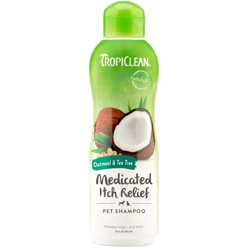 TROPICLEAN Šampon za pse i mačke Oatmeal&Tea Tree, protiv svraba, 355ml